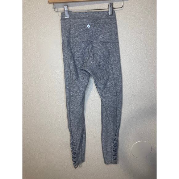 Lululemon Pure Practice High Waisted 4 Way Stretch Heather Gray Leggings Size 2 - Picture 4 of 12